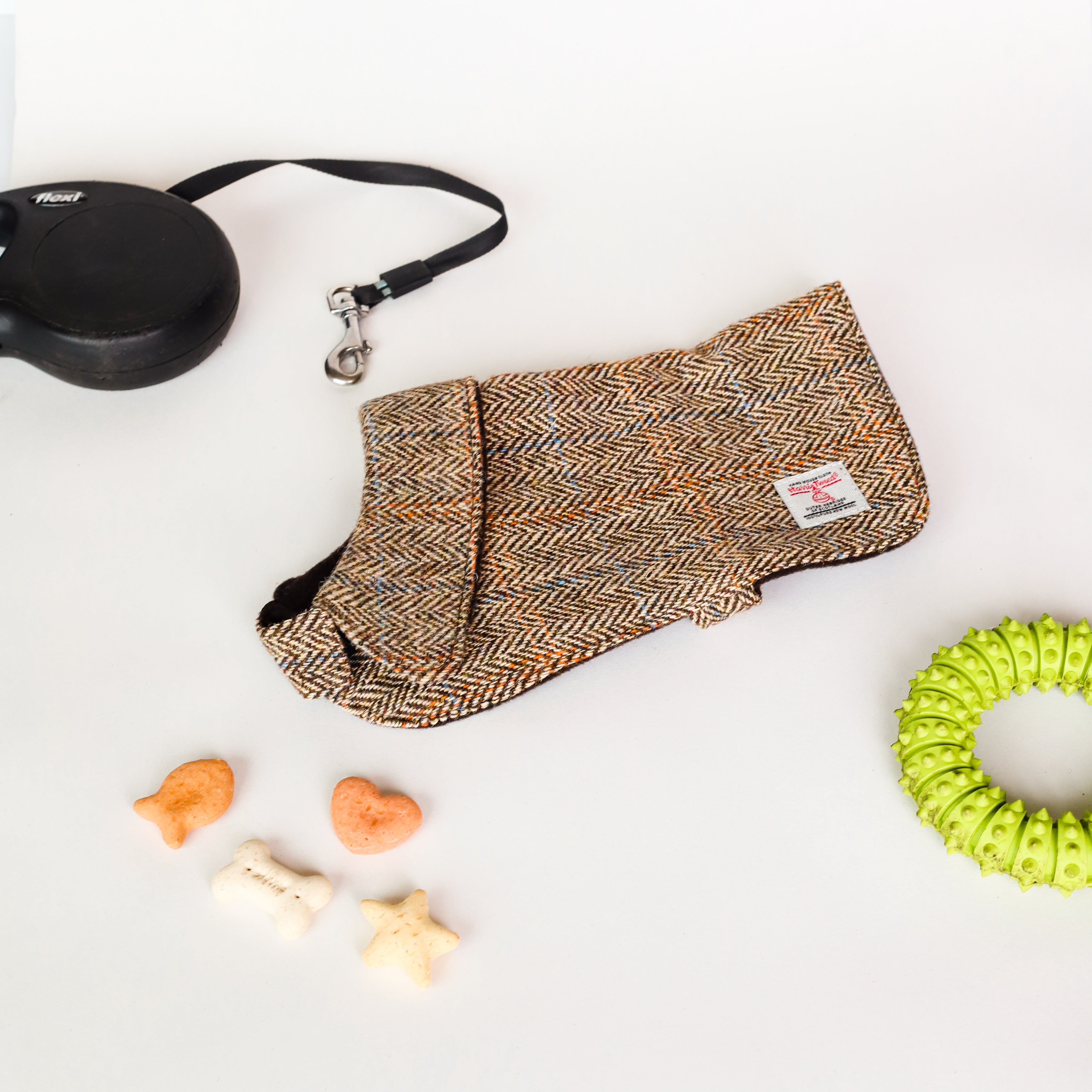 Harris Tweed Dog Jacket - Brown