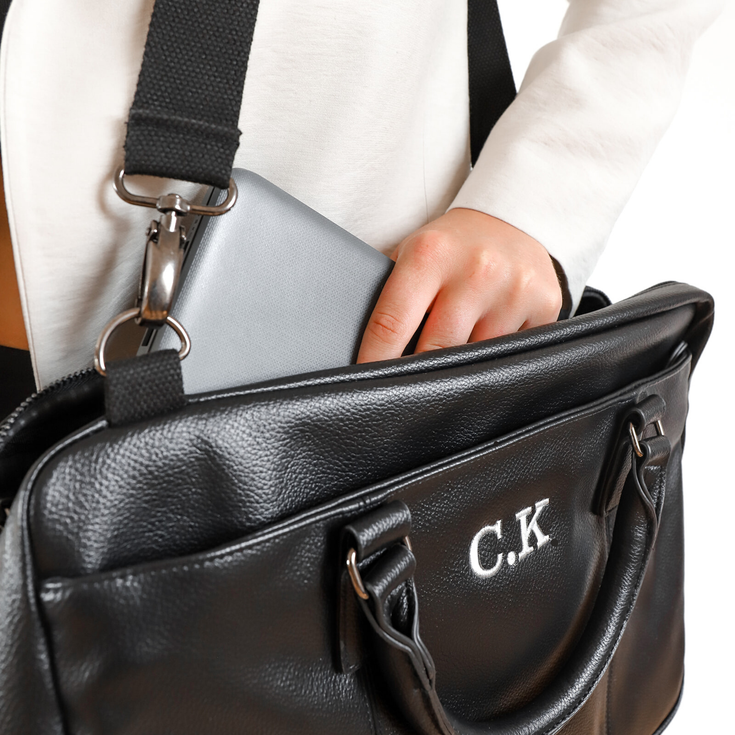 Faux Leather Laptop Bag