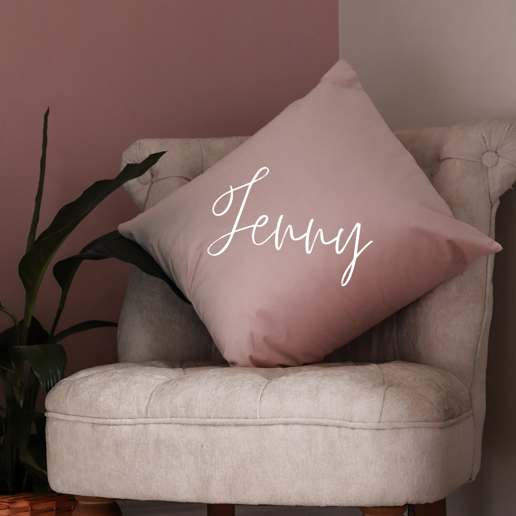 Personalised store velvet cushions