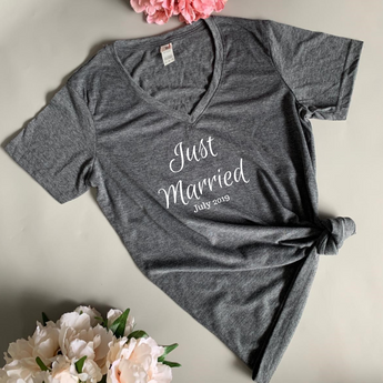Just Married T-Shirt - TreasurePersonalisedGifts
