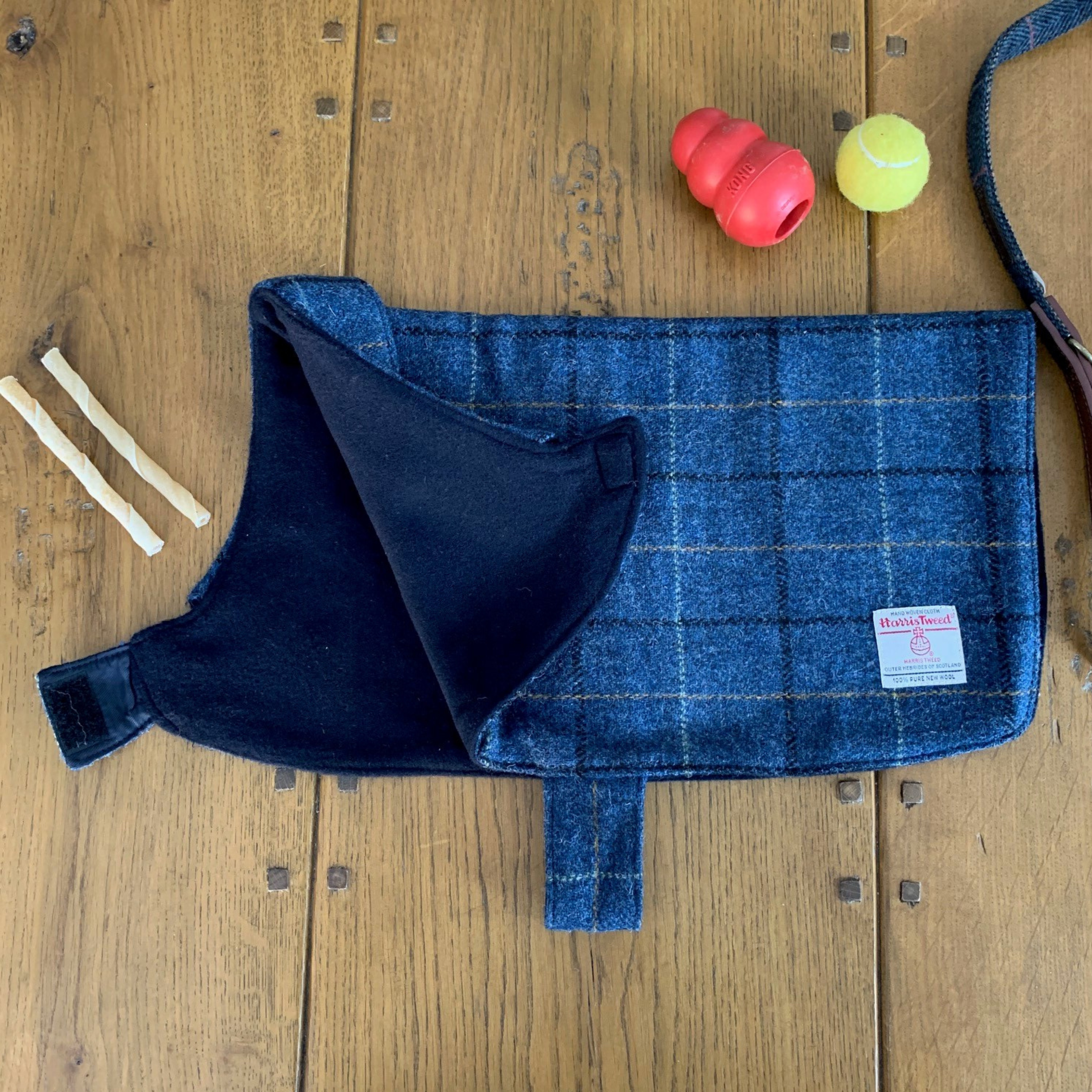Harris Tweed Dog Jacket - Blue