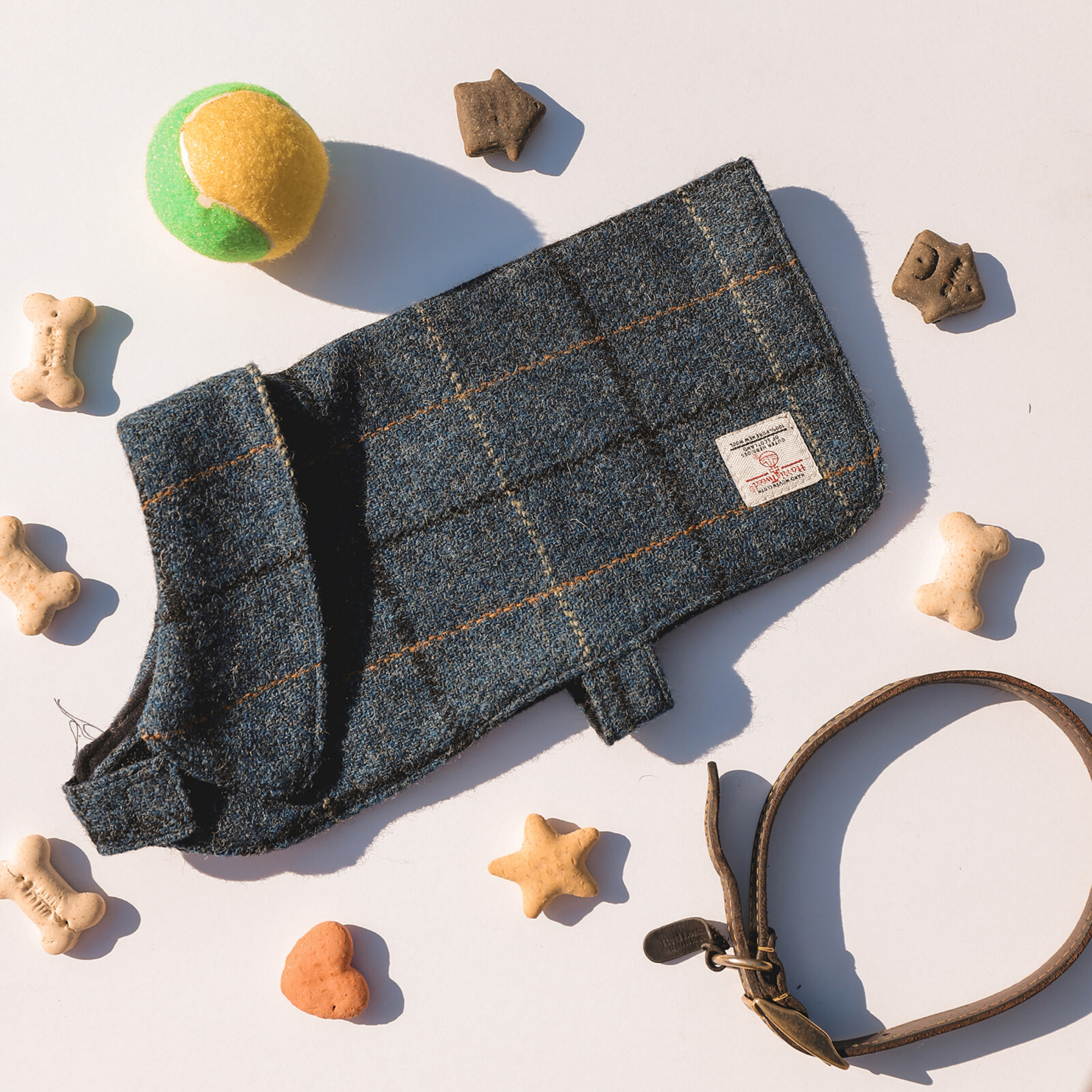 Harris Tweed Dog Jacket - Blue