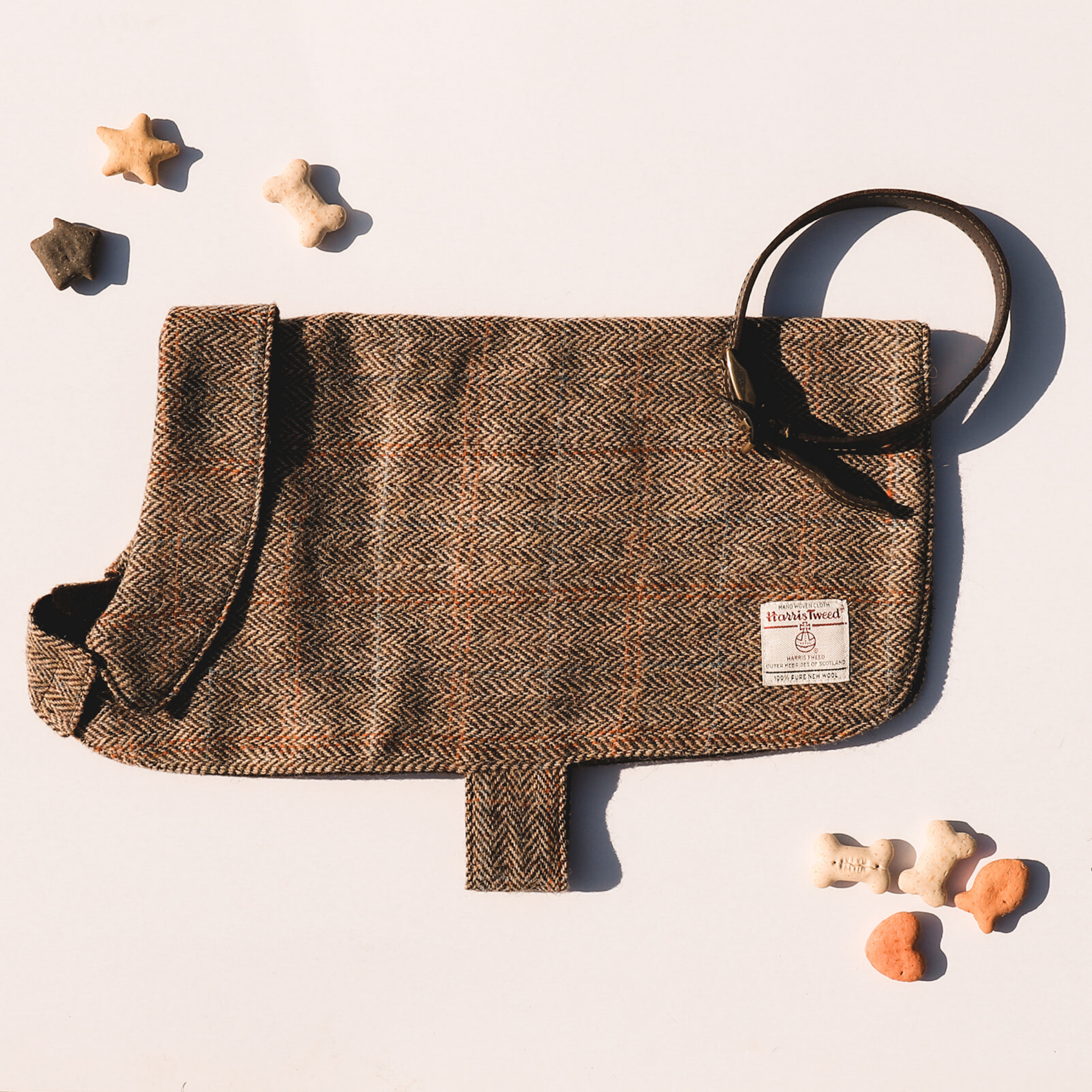 Harris Tweed Dog Jacket - Brown