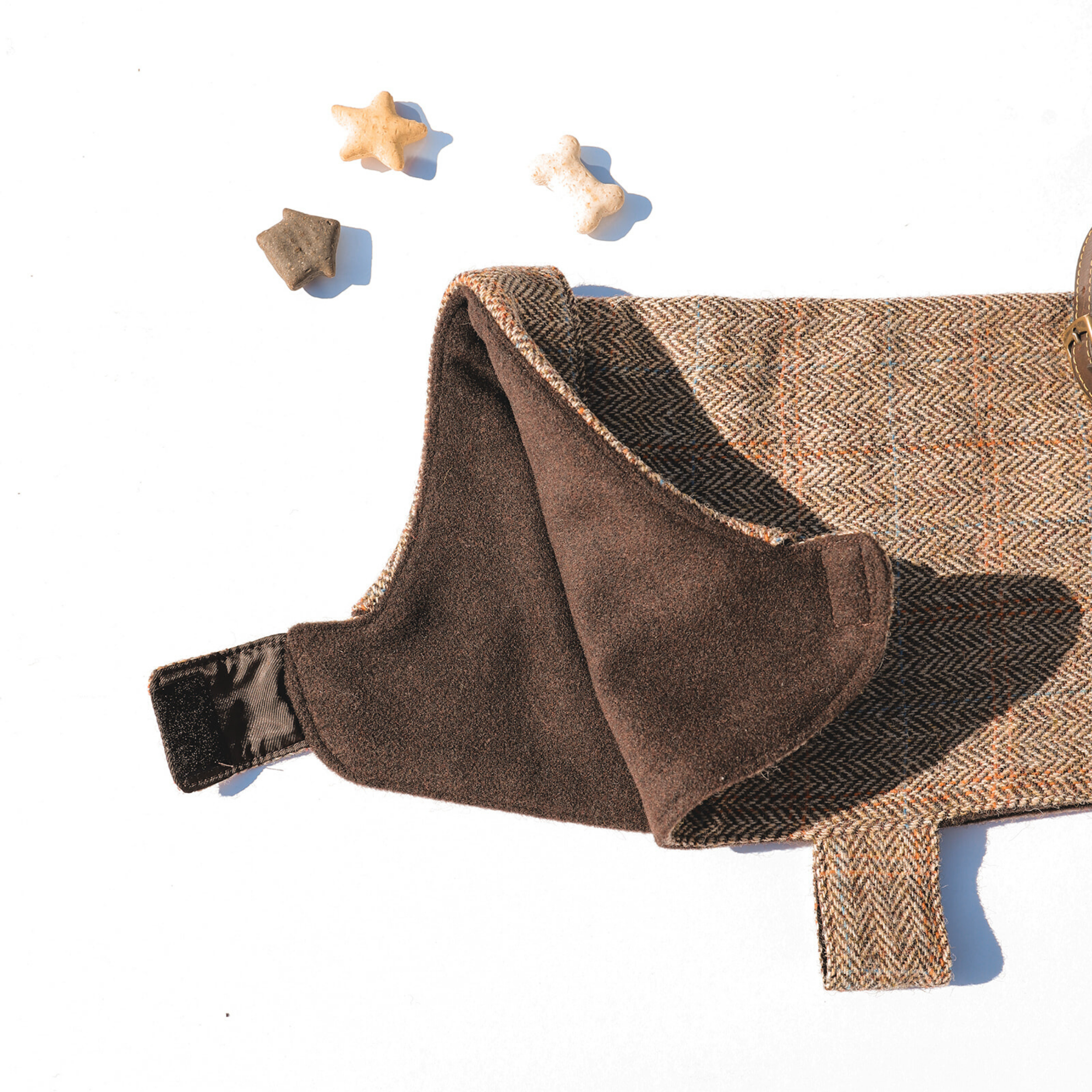 Harris Tweed Dog Jacket - Brown