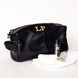 Leather Look Toiletry Bag - Brown