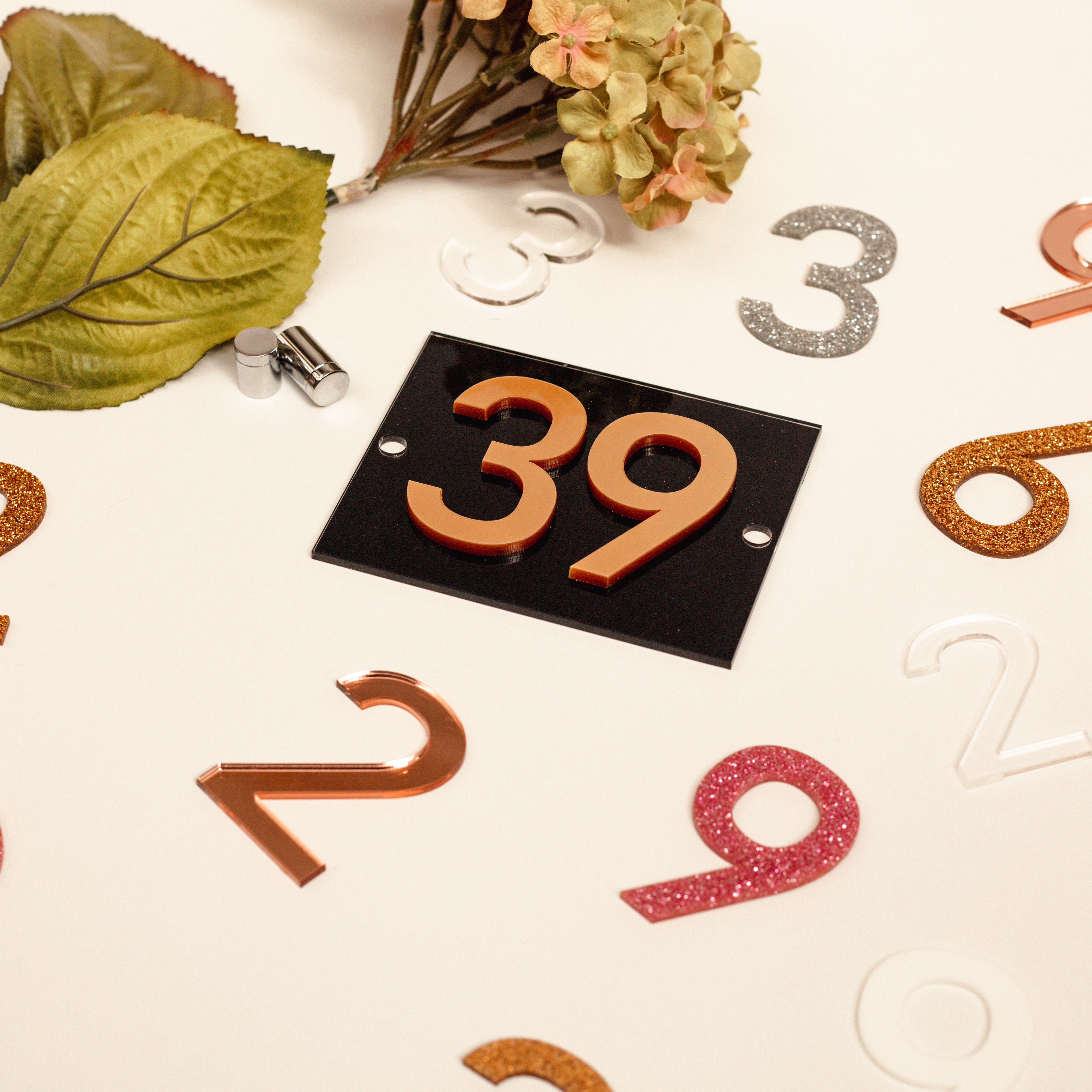 Door Number - Coloured Background