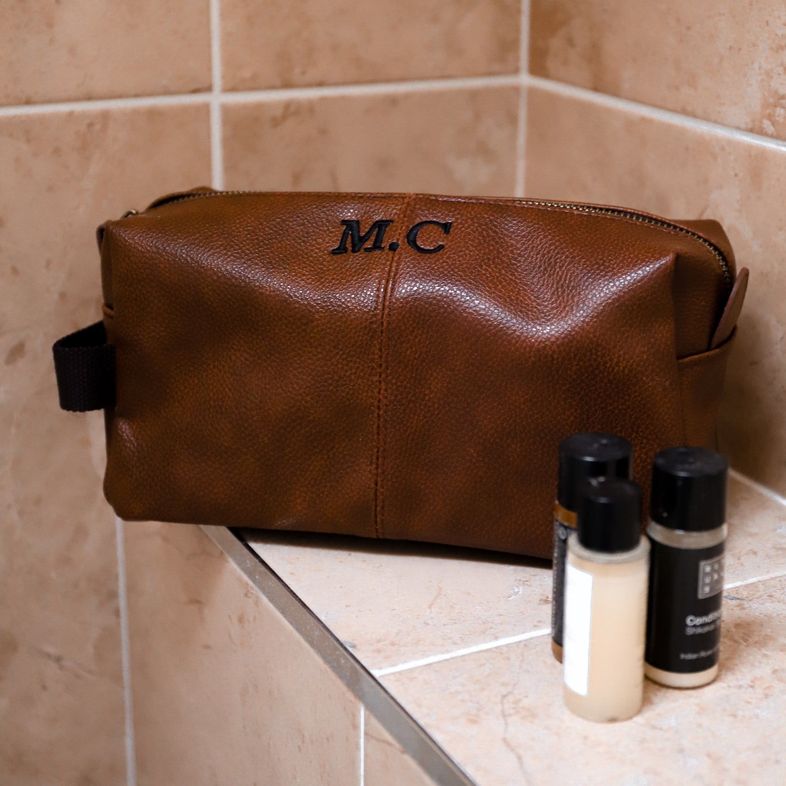Leather Look Toiletry Bag