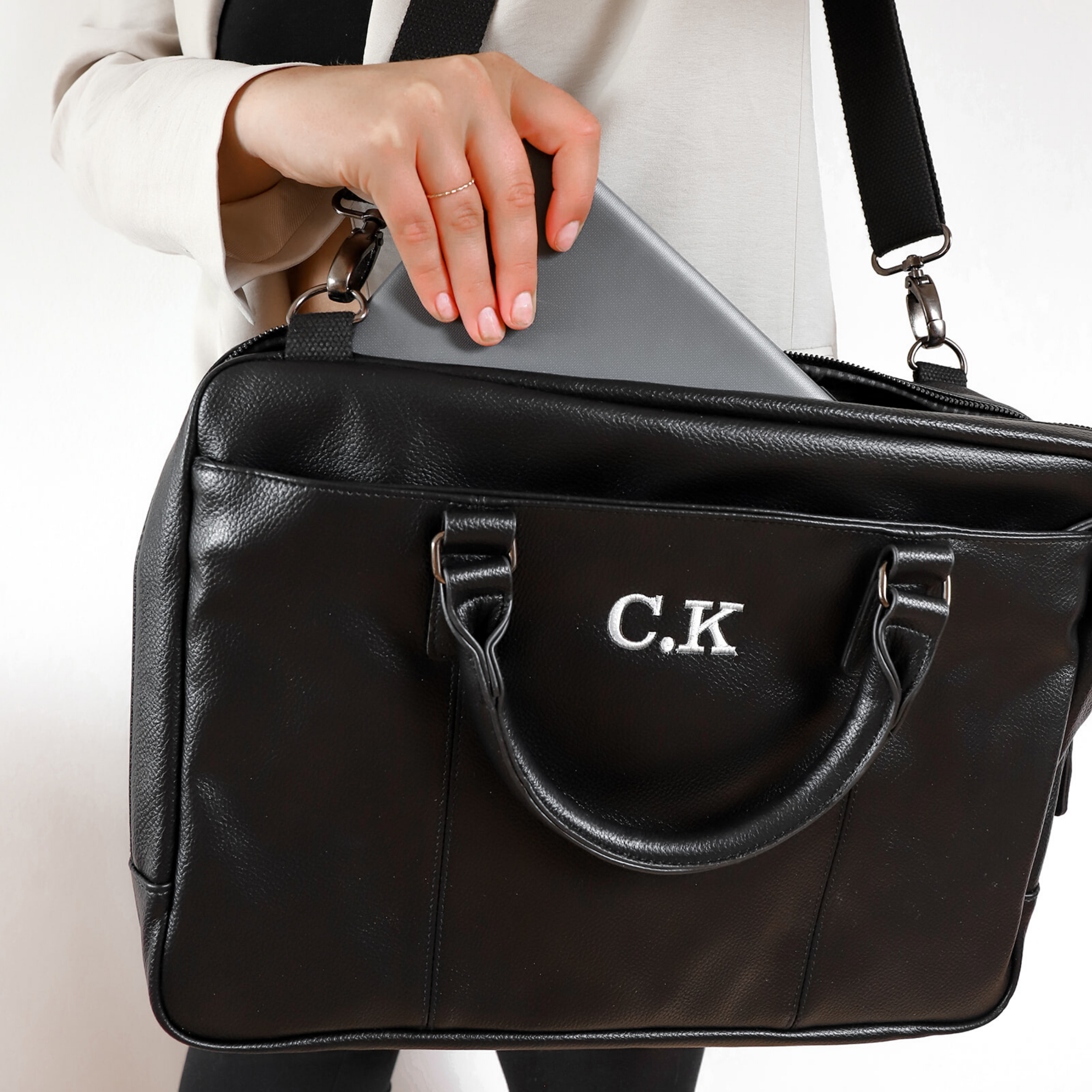 Faux Leather Laptop Bag 